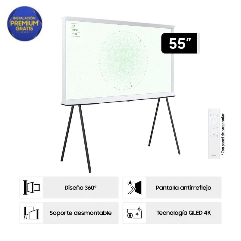 SAMSUNG - Televisor Samsung Qled 55" 4k The Serif LS01D Tizen Os Smart Tv - Nuevo 2024