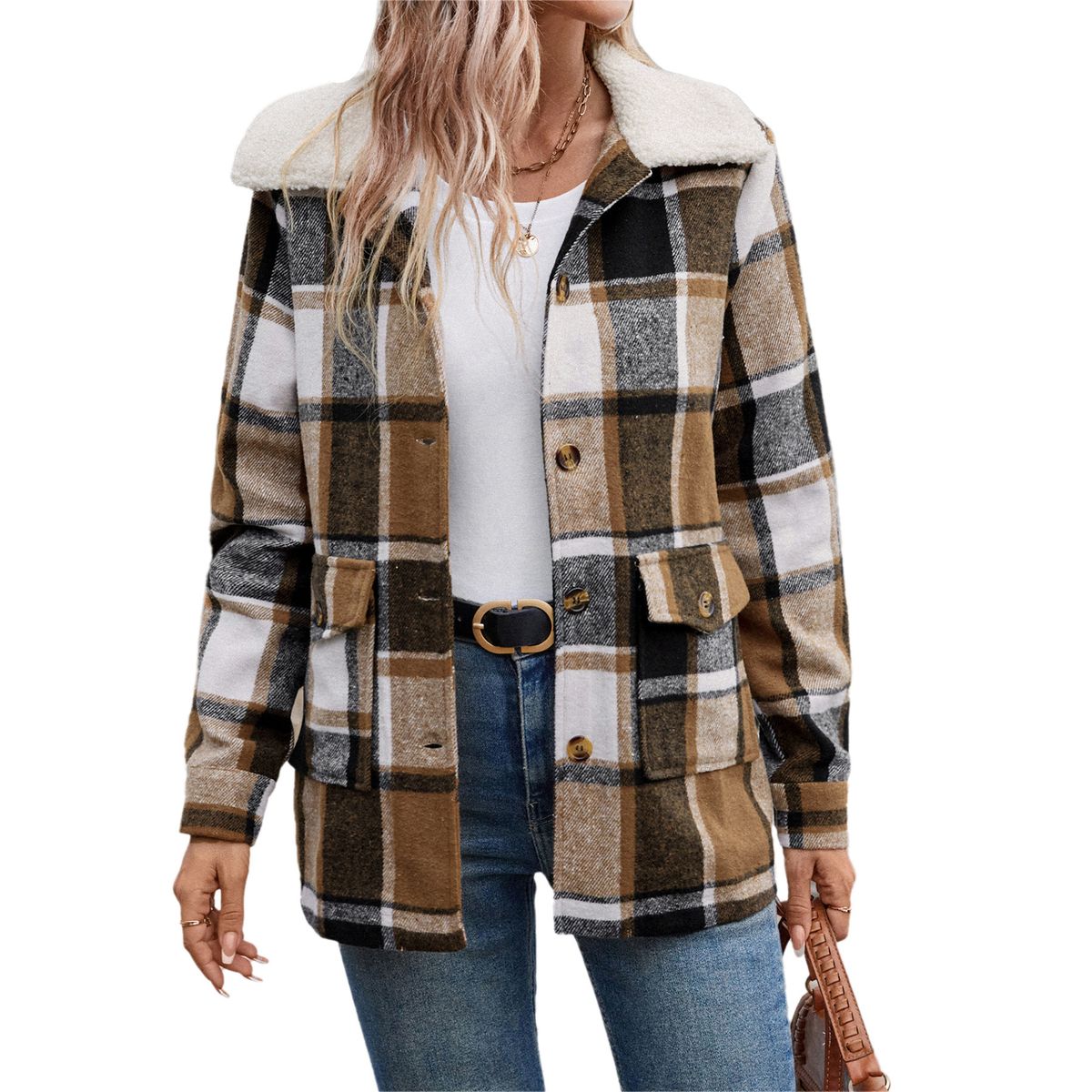 BLWOENS - Chaqueta para mujer - Marrón