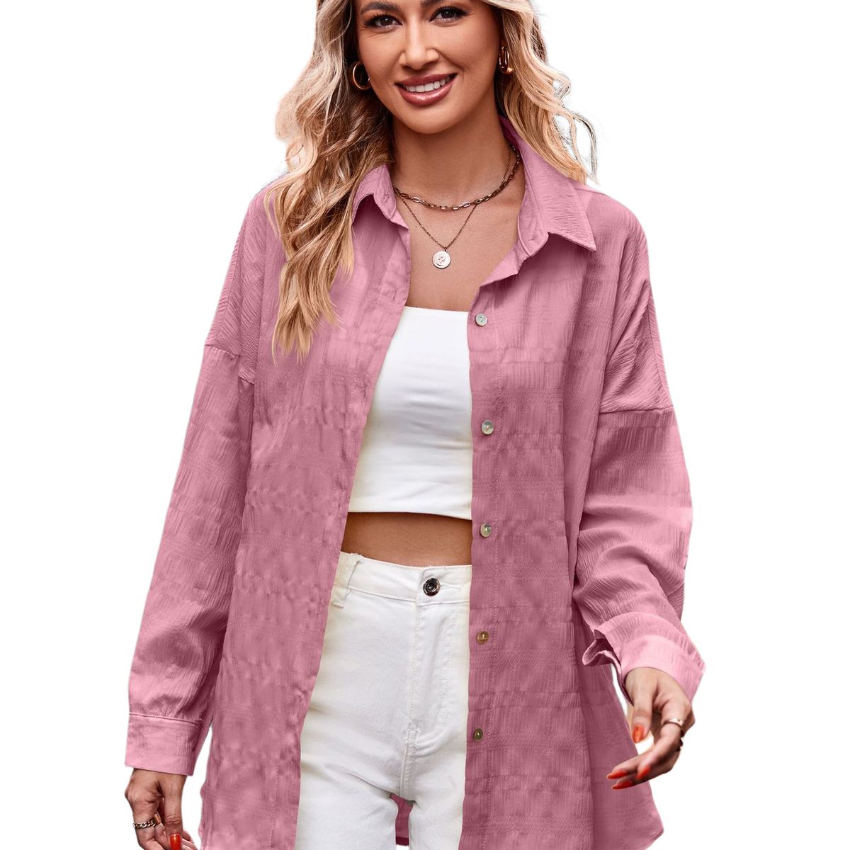 BLWOENS - Chaqueta para mujer - Rosa