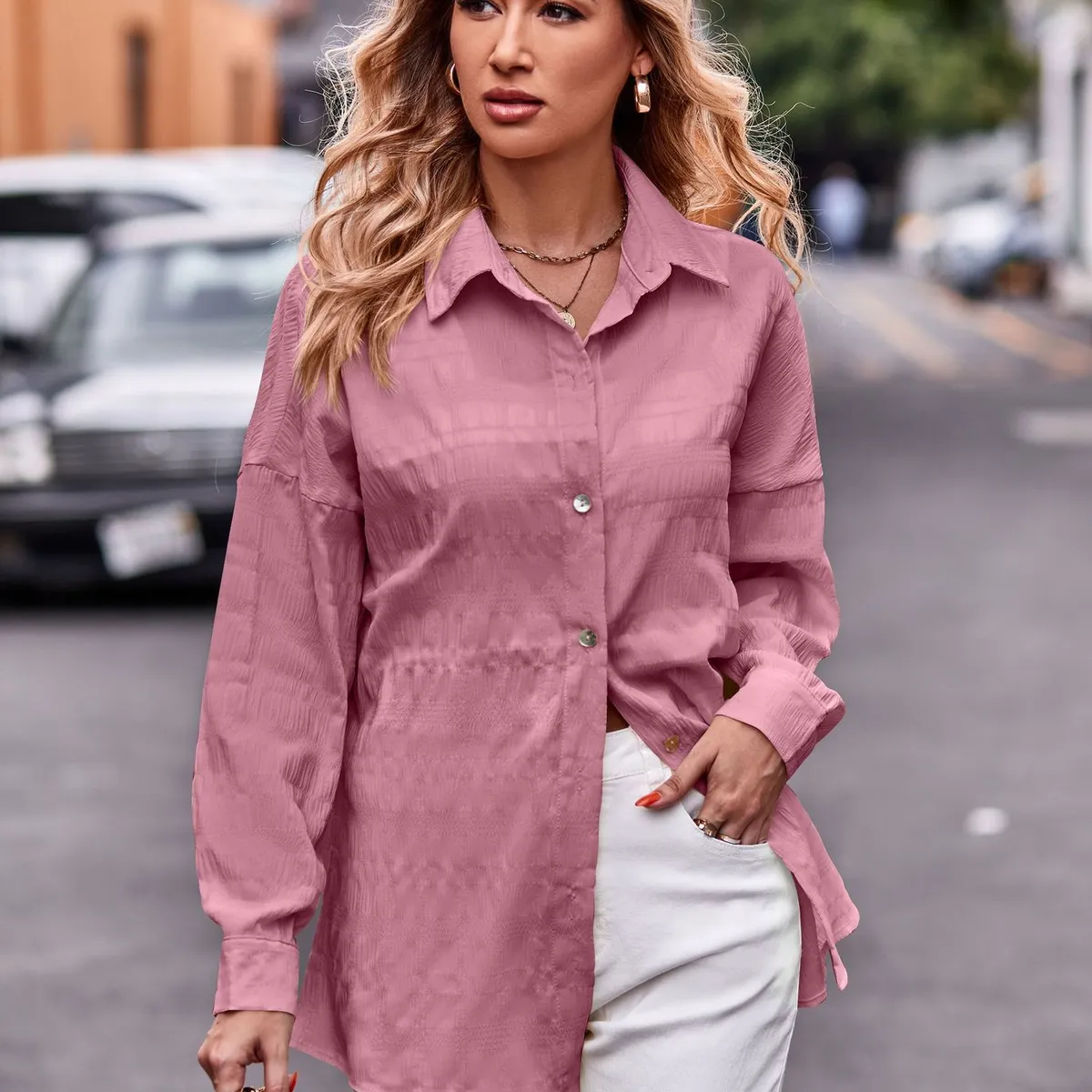 BLWOENS - Chaqueta para mujer - Rosa