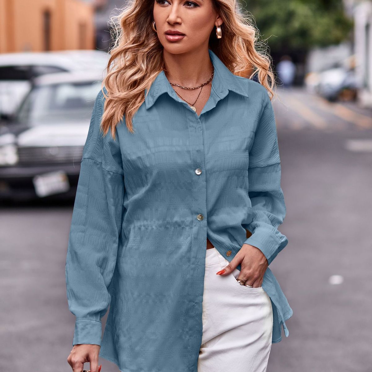 BLWOENS - Chaqueta para mujer - Azul