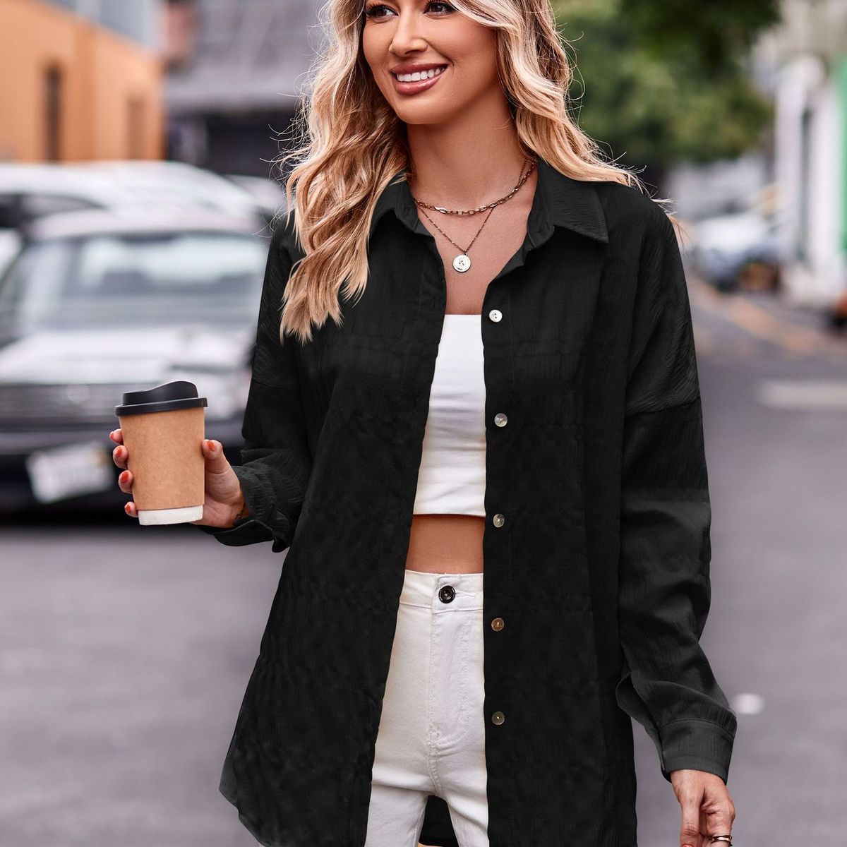 BLWOENS - Chaqueta para mujer - Negro