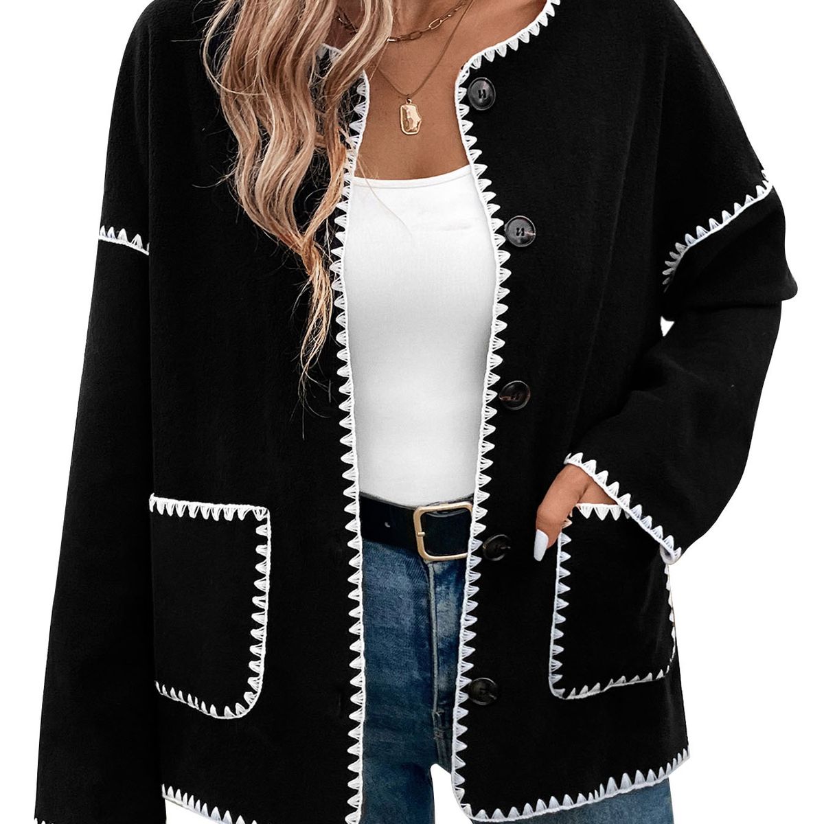 BLWOENS - Chaqueta para mujer - Negro