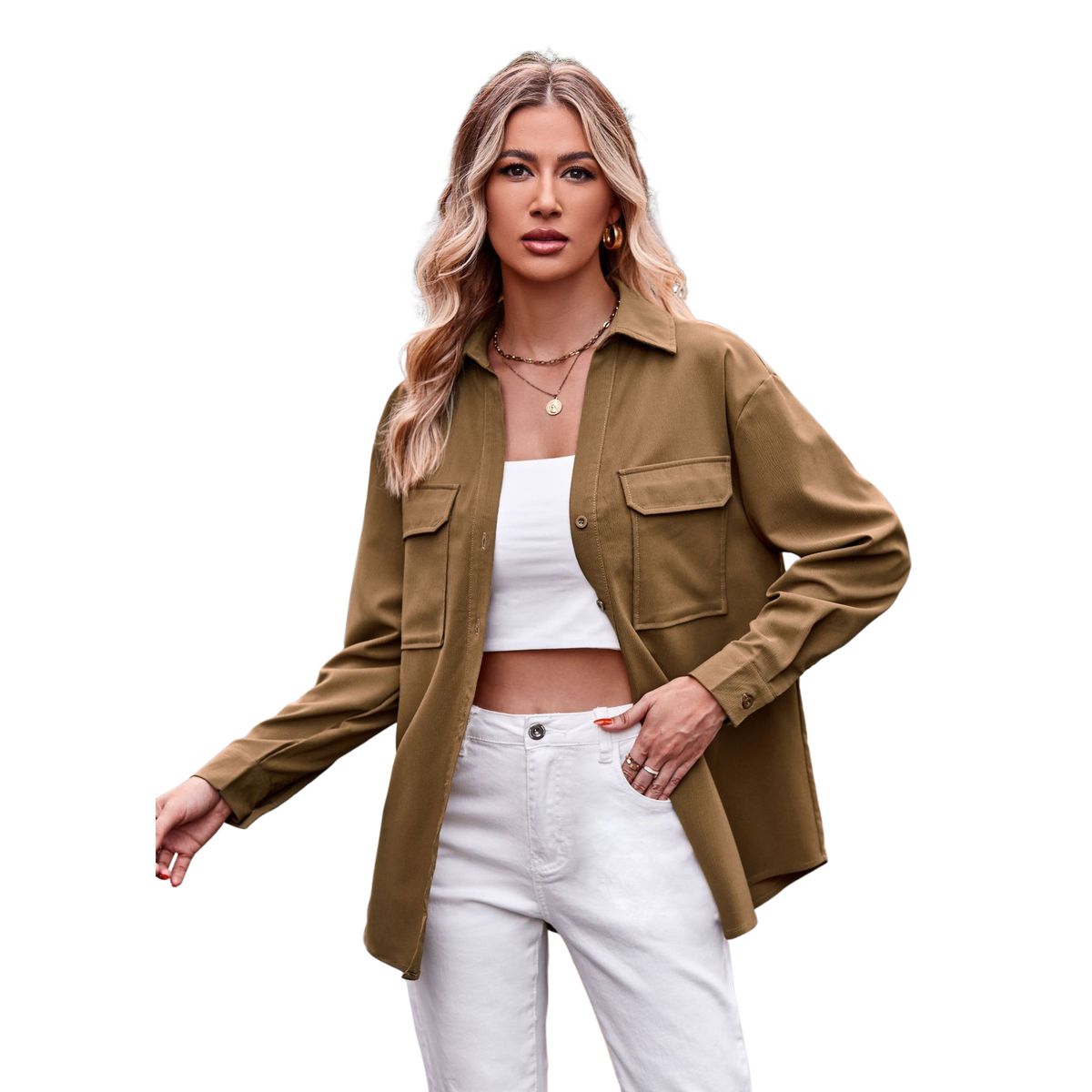 BLWOENS - Chaqueta para mujer - Marrón