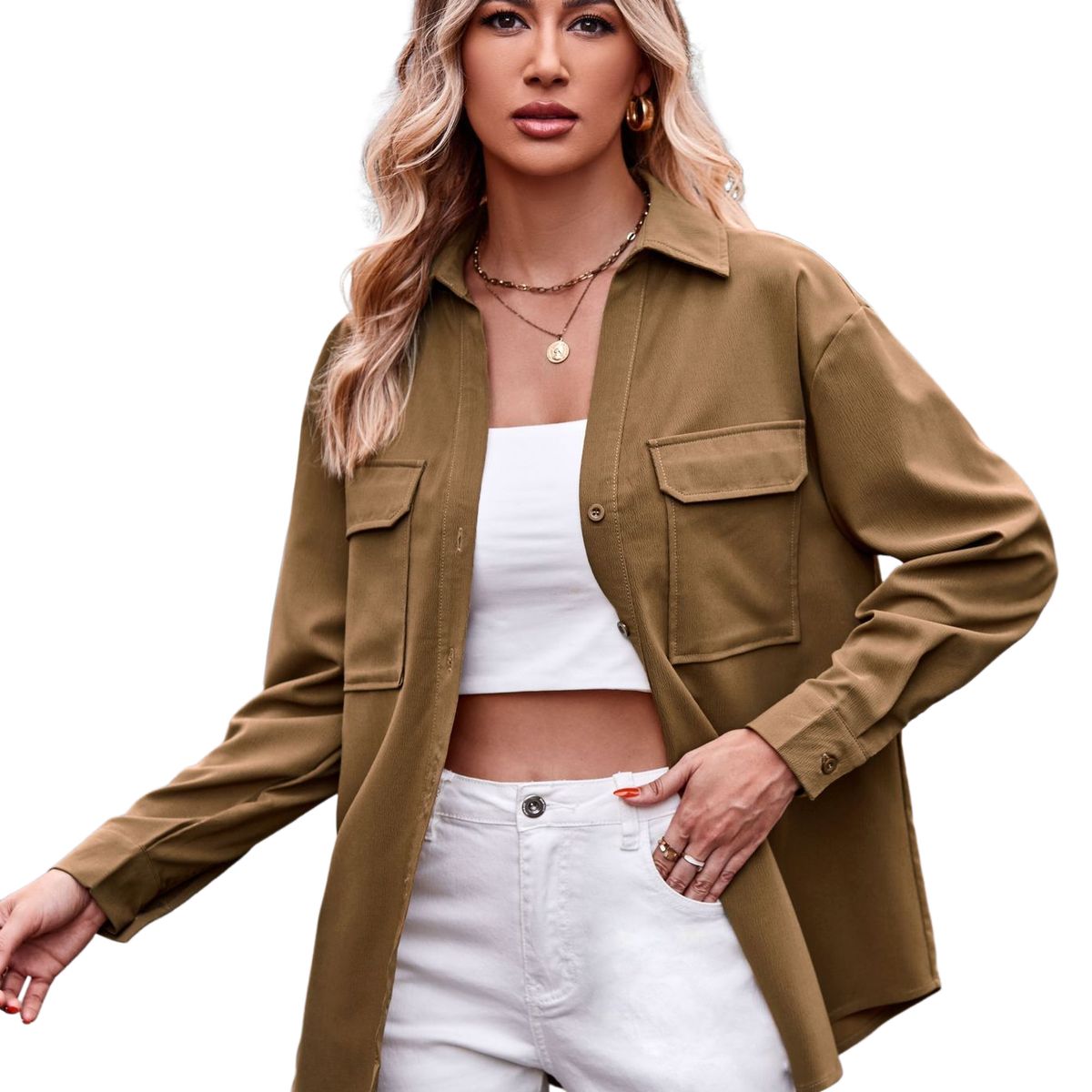 BLWOENS - Chaqueta para mujer - Marrón