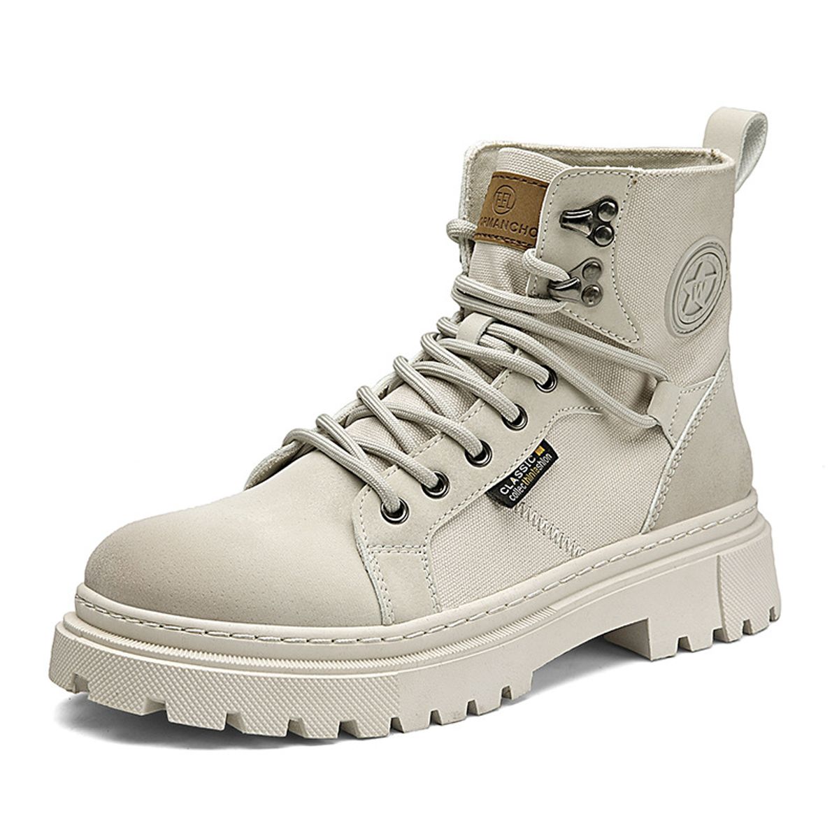 BLWOENS - Zapatos Botas de Martín para Hombre - Beige