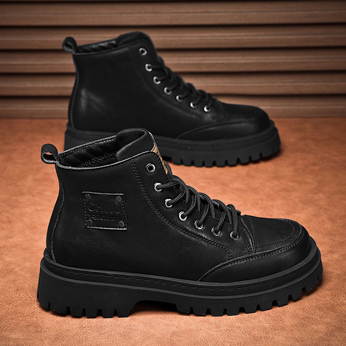 BLWOENS - Zapatos Botas de Martín para Hombre - Negro