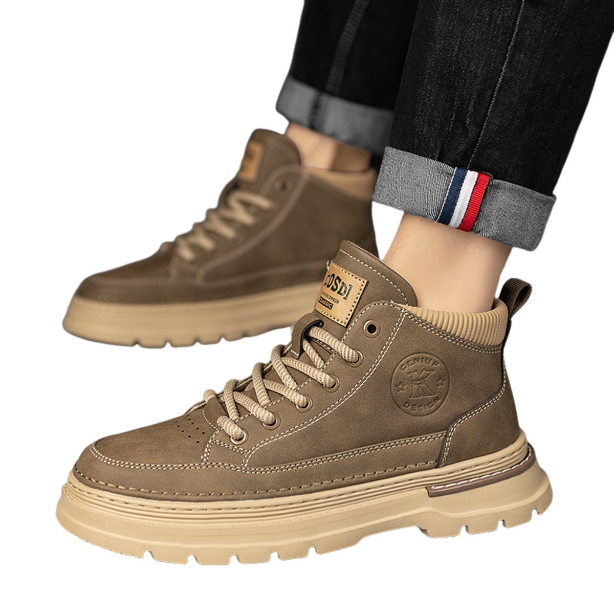 BLWOENS - Zapatos Botas de Martín para Hombre - Marrón