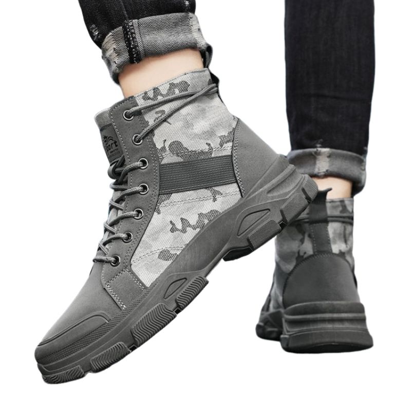 BLWOENS - Zapatos Botas de Martín para Hombre - Gris