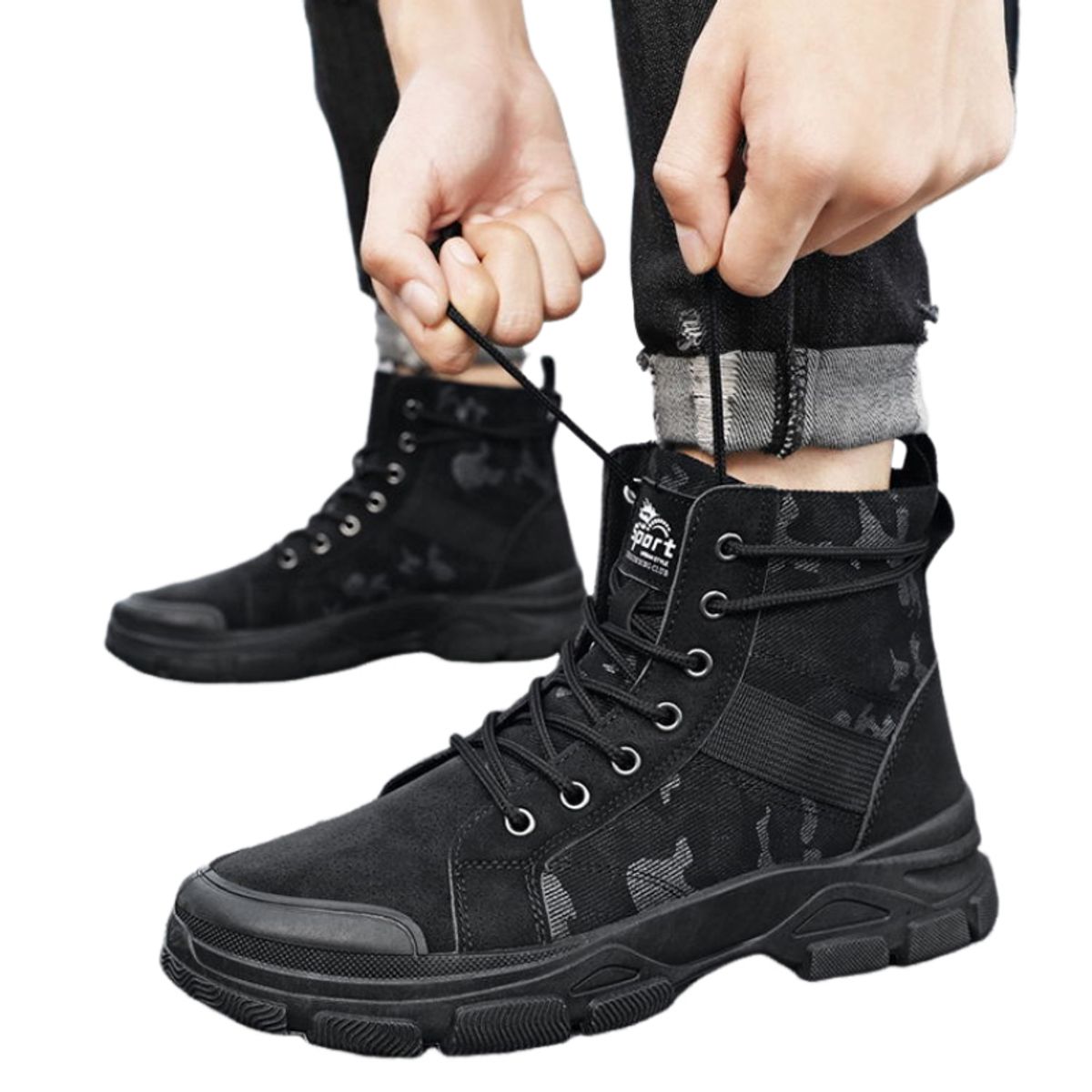 BLWOENS - Zapatos Botas de Martín para Hombre - Negro