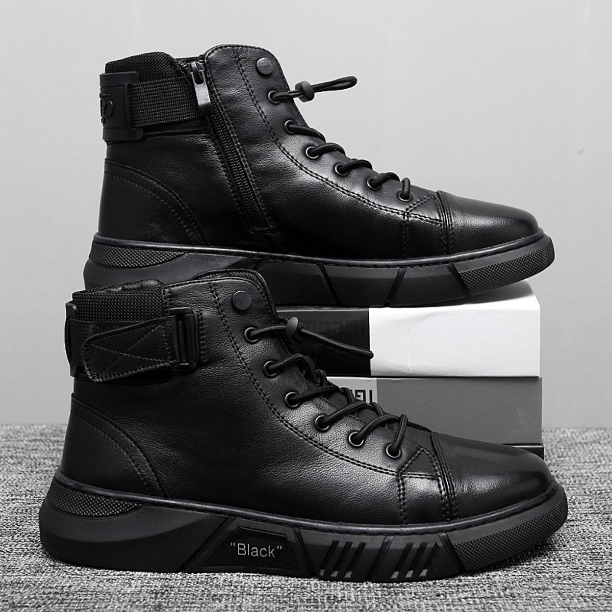 BLWOENS - Zapatos Botas de Martín para Hombre - Negro