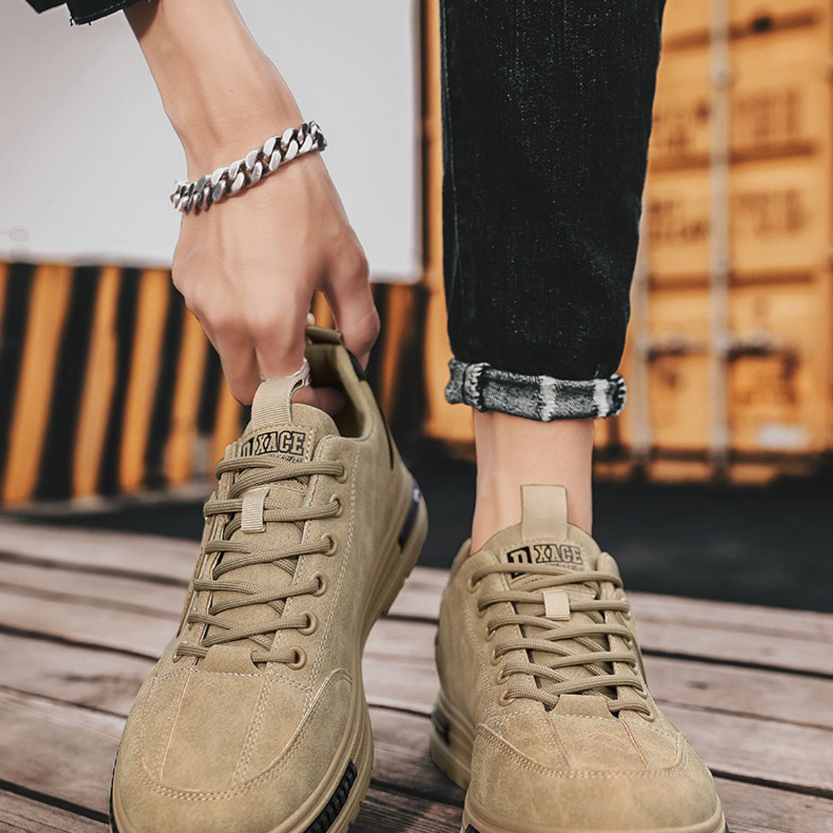 BLWOENS - Zapatos de portivas para hombres Zapatillas - Marrón