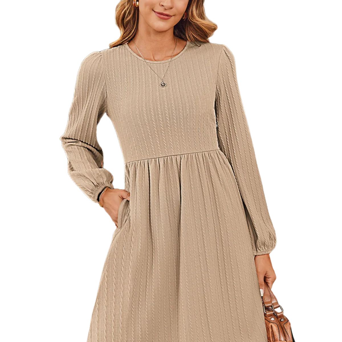 BLWOENS - Vestidos casuales de para mujeres - Beige