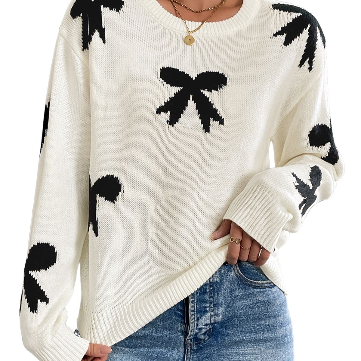 BLWOENS - Suéter de punto para Mujer - Blanco