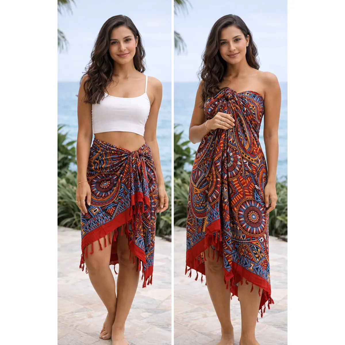 TOALLAS PERU DETALLES Y MAS - Pareo Bambu 100% algodón - Playa o Piscina - tipo mandala