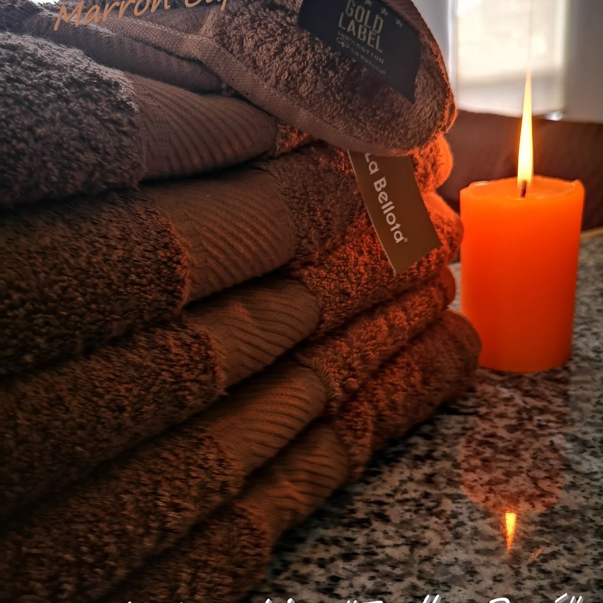 LA BELLOTA - Toalla de Baño "Gold Label" 560 grs/m2 "La Bellota" Marrón Capuchino