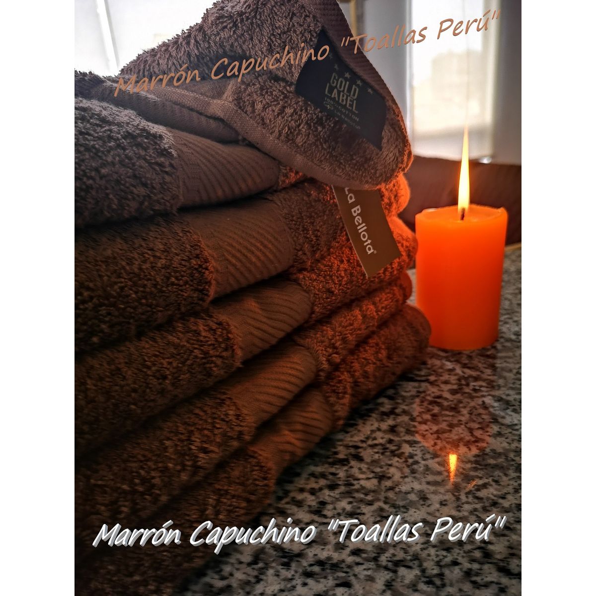 LA BELLOTA - Toalla de Baño "Gold Label" 560 grs/m2 "La Bellota" Marrón Capuchino