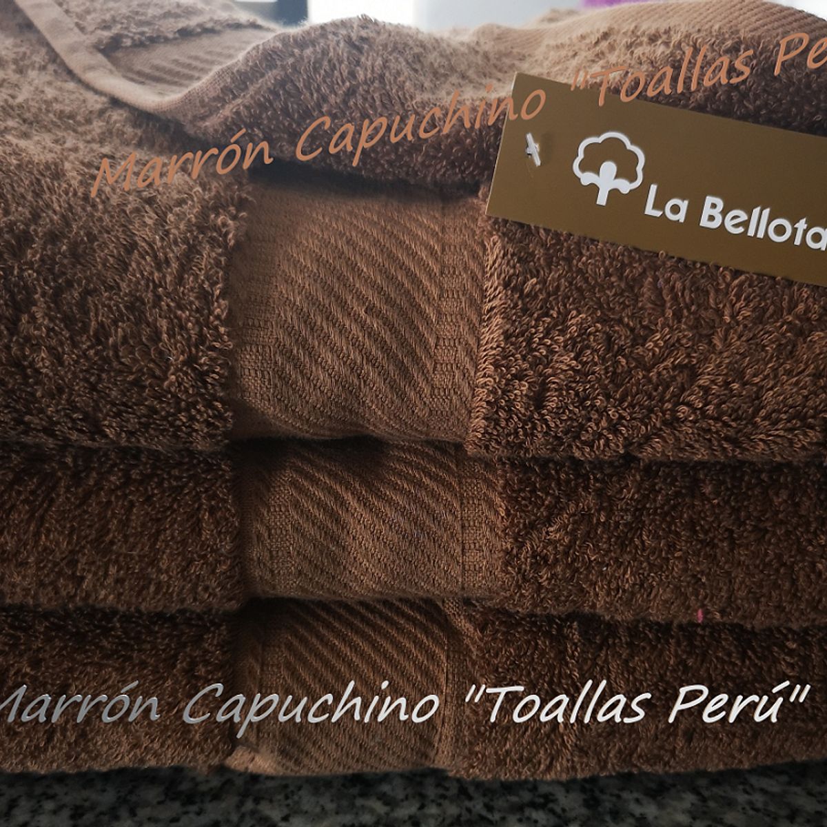 LA BELLOTA - Toalla de Baño "Gold Label" 560 grs/m2 "La Bellota" Marrón Capuchino