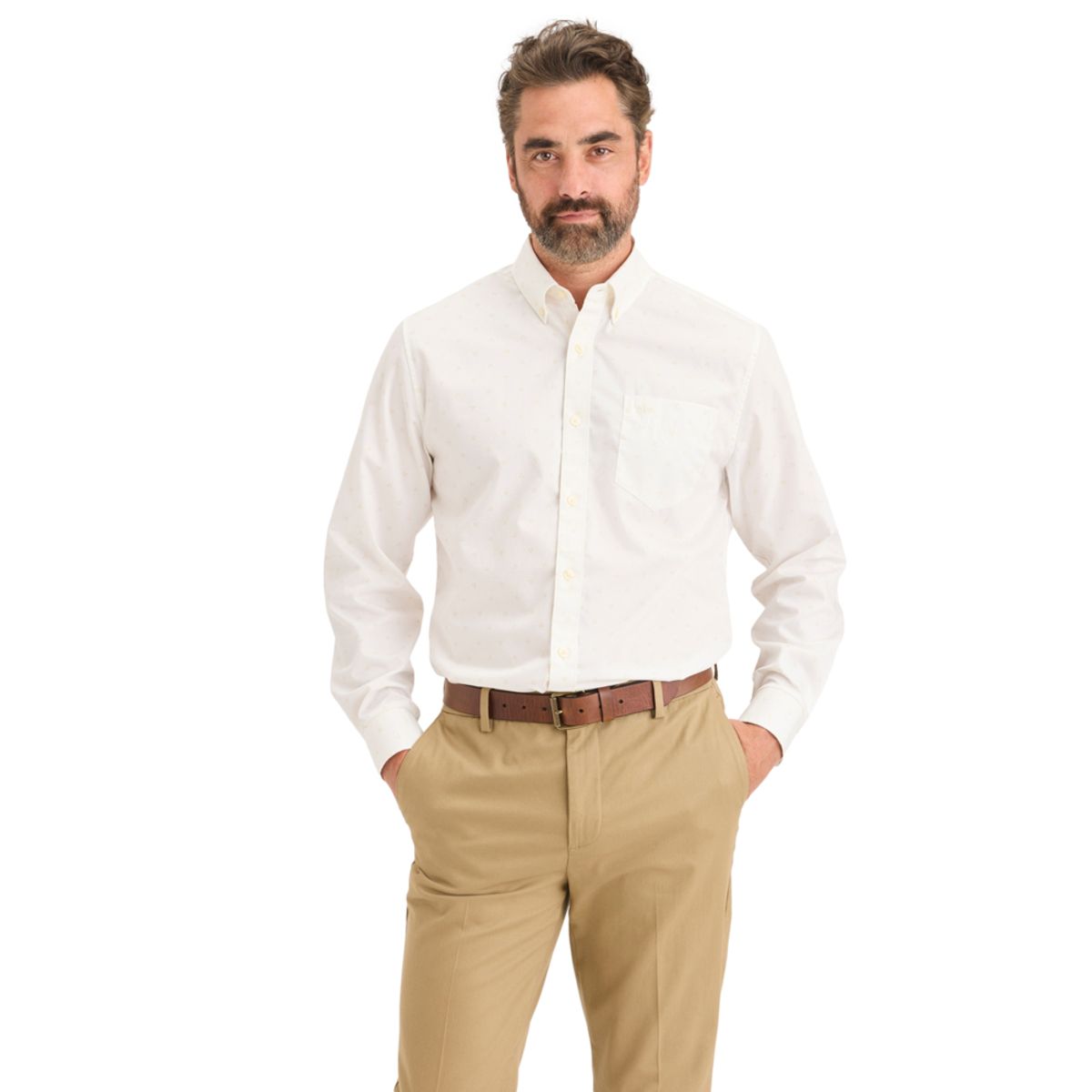 DOCKERS - Camisa Hombre Signature LS Classic Fit Blanco Dockers