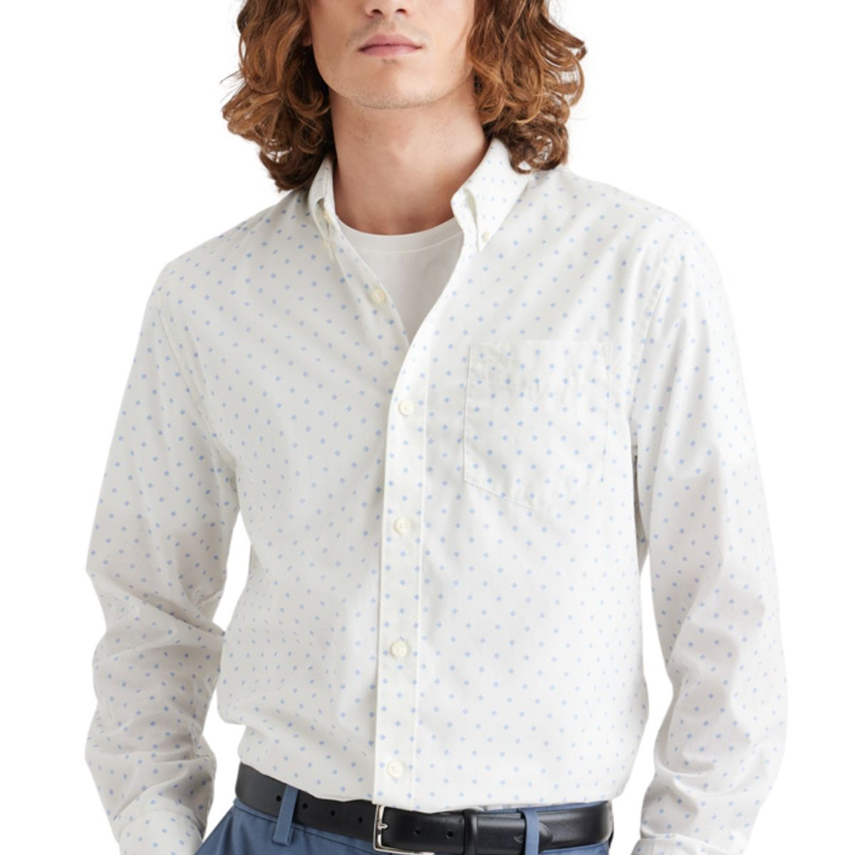 DOCKERS - Camisa Hombre Stain Defender Classic Fit Blanco Dockers