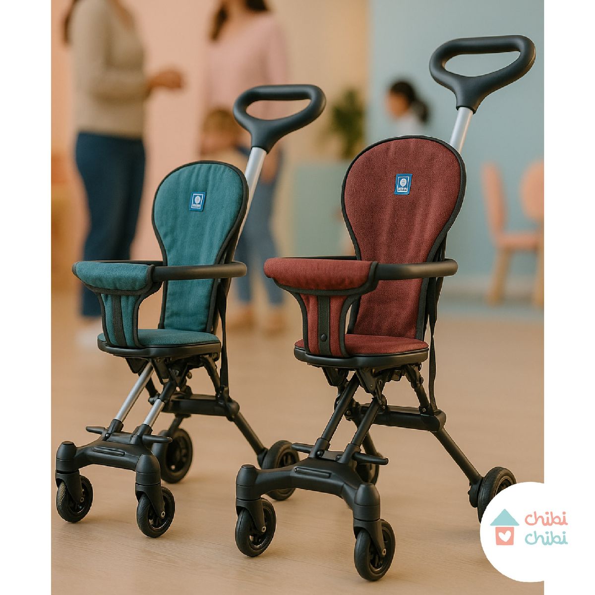 CHIBI CHIBI - Coche de viaje y paseo plegable- Rojo