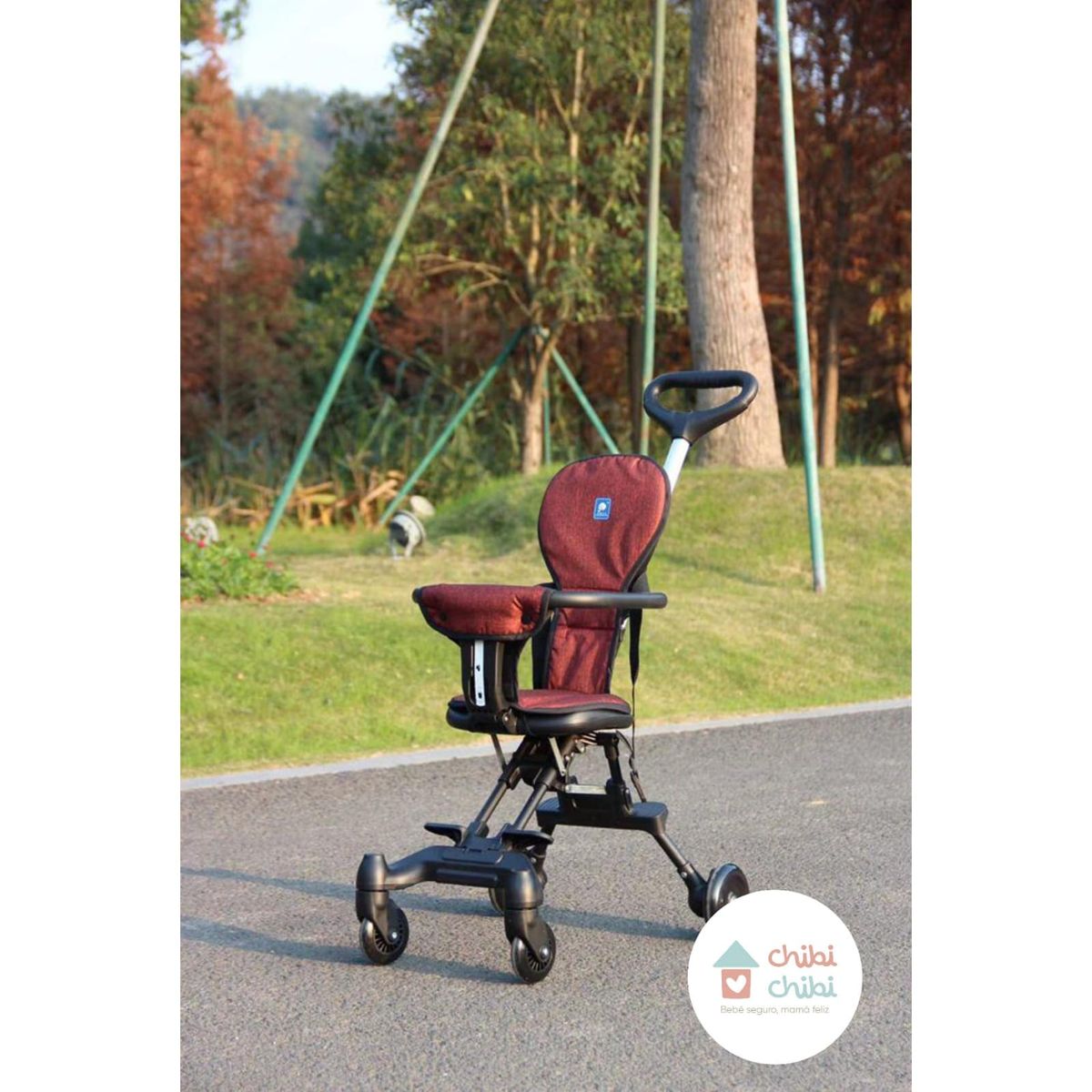 CHIBI CHIBI - Coche de viaje y paseo plegable- Rojo