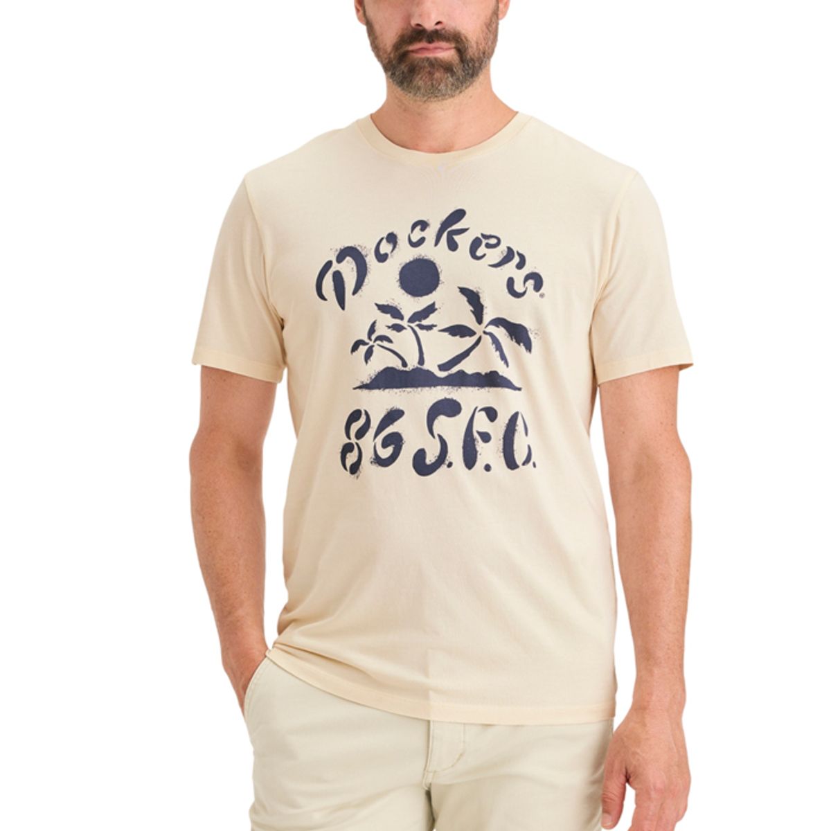 DOCKERS - Polo Hombre Graphic Tee Slim Fit Blanco Dockers