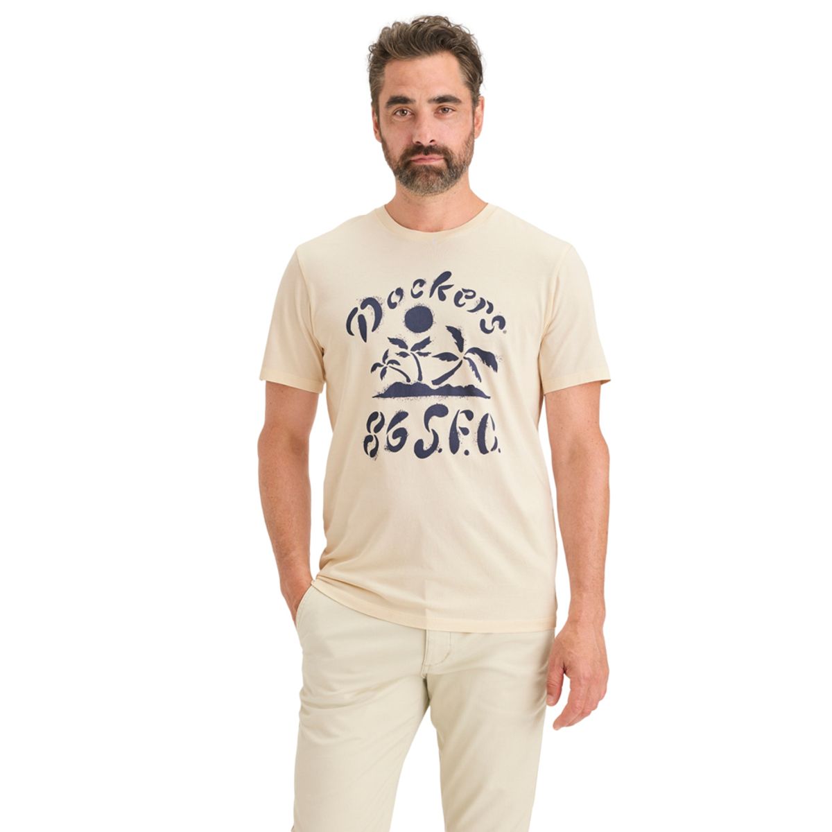 DOCKERS - Polo Hombre Graphic Tee Slim Fit Blanco Dockers