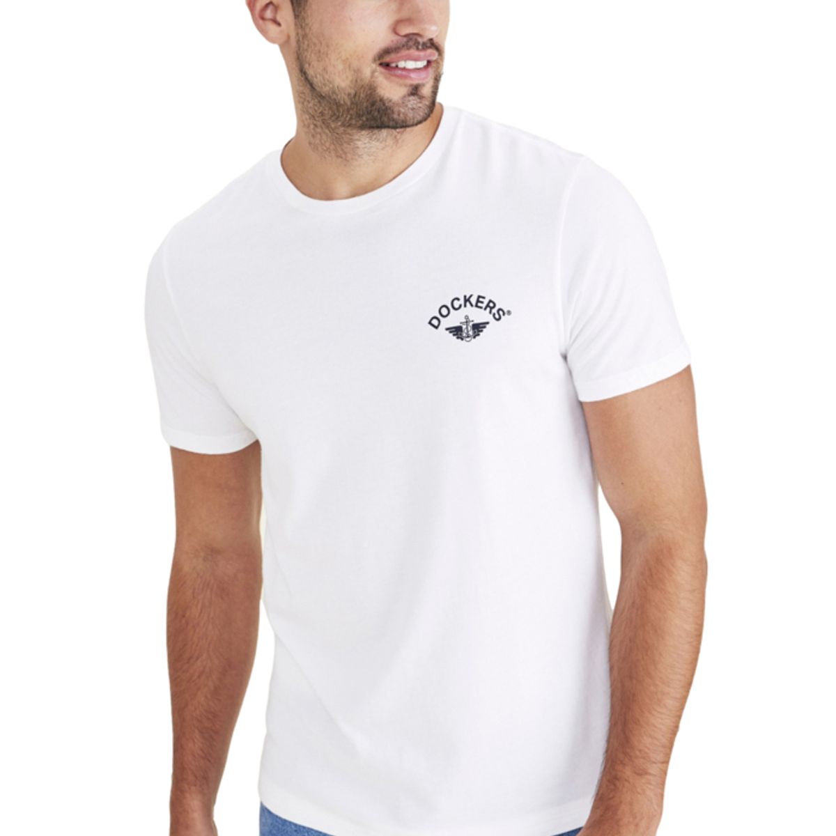 DOCKERS - Polo Hombre Graphic Tee Slim Fit Blanco Dockers