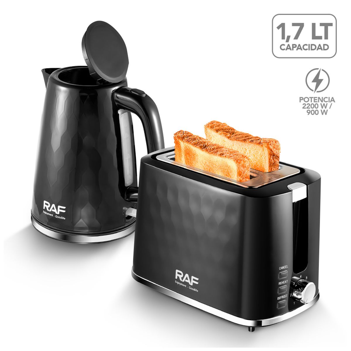 KELLER - Hervidor Eléctrico Y Tostadora 1,7 Litros R90