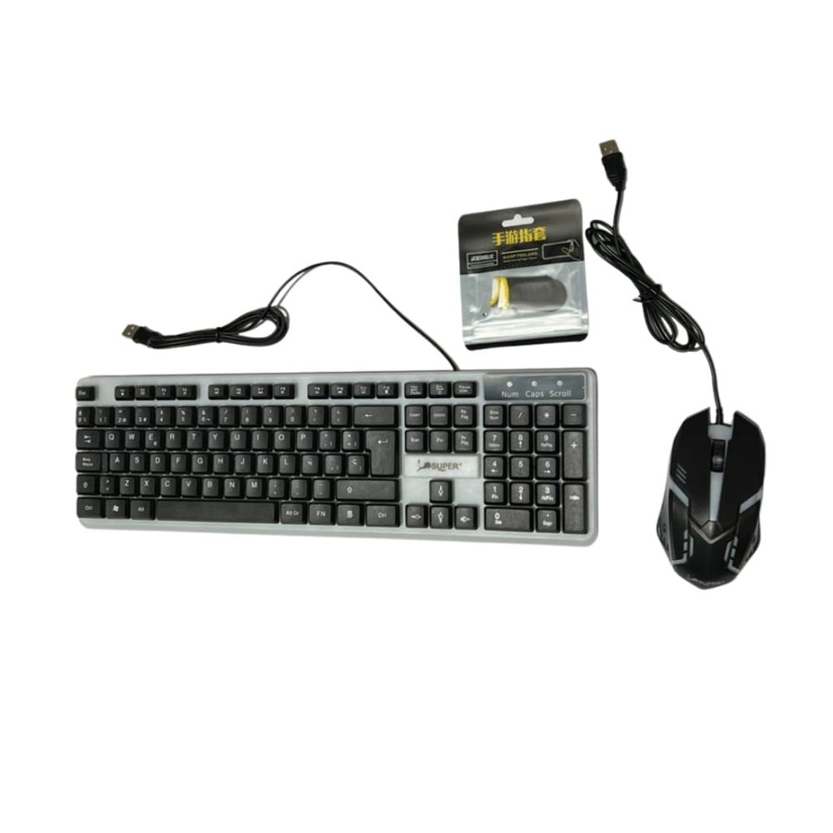 GENERICO - TECLADO CON CABLE USB+MOUSE 4 BOTONES RGB