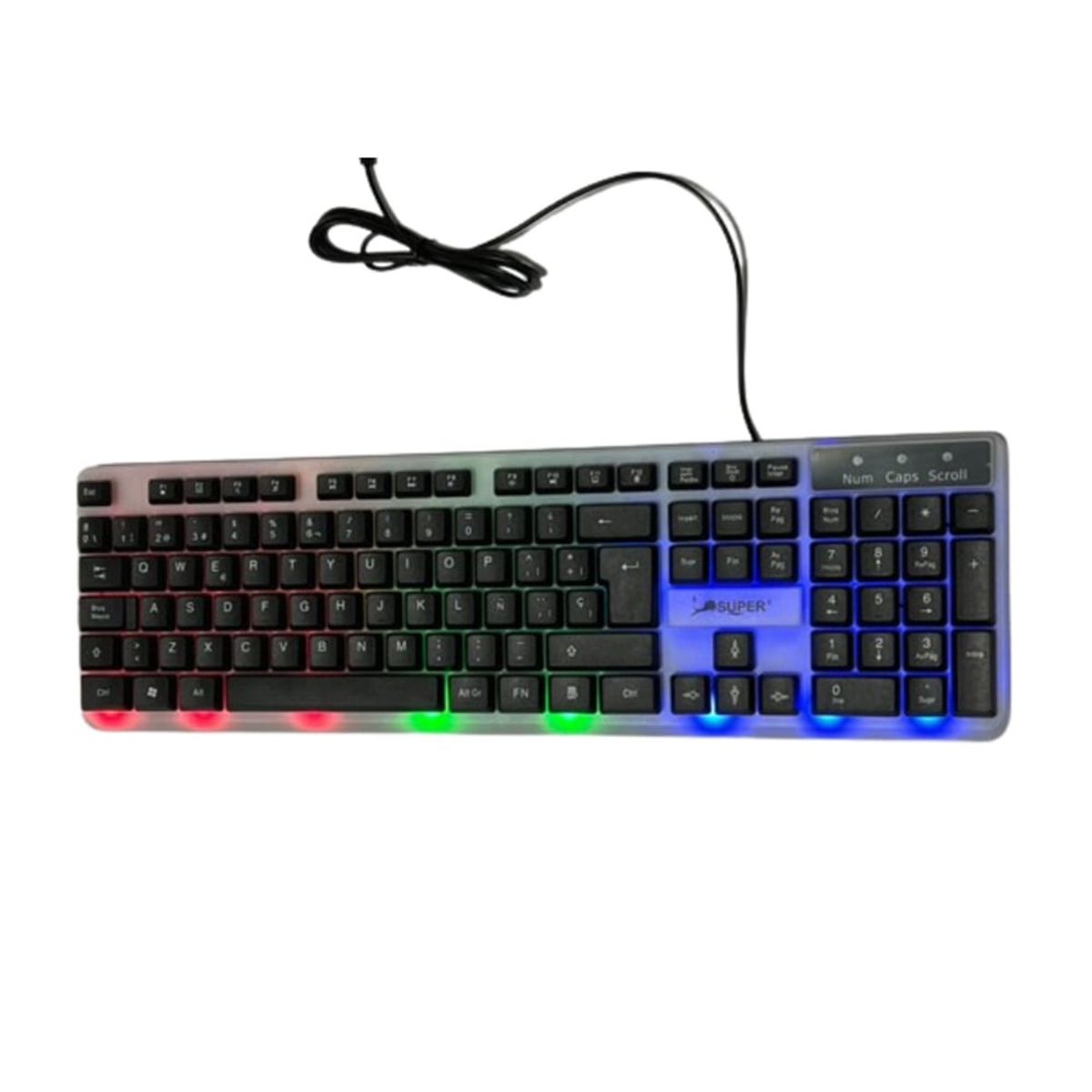 GENERICO - TECLADO CON CABLE USB+MOUSE 4 BOTONES RGB