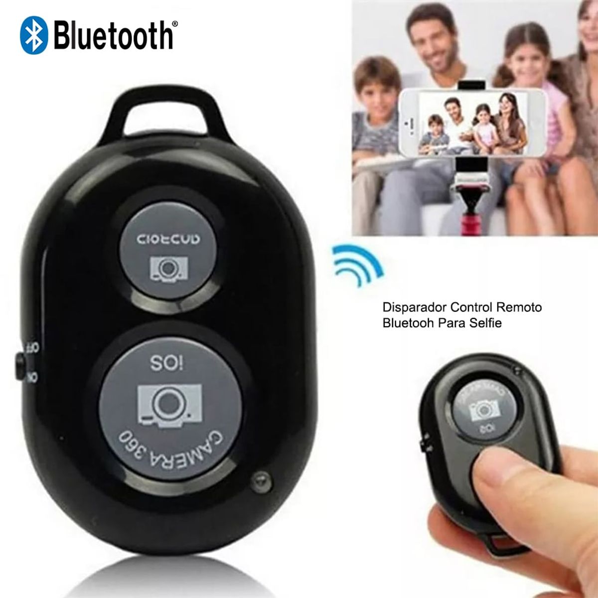 INTERLUD - Shooter Disparador Bluetooth Fotos a Distancia Calidad Negro Selfie