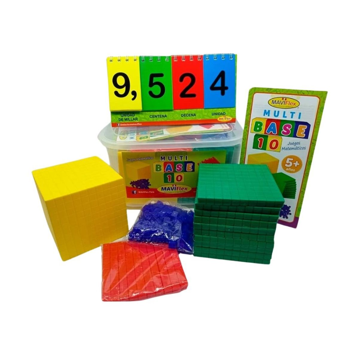 GENERICO - Taper Grande Kit Bloques Multibase 10 Matemáticas Didácticas con Anillado