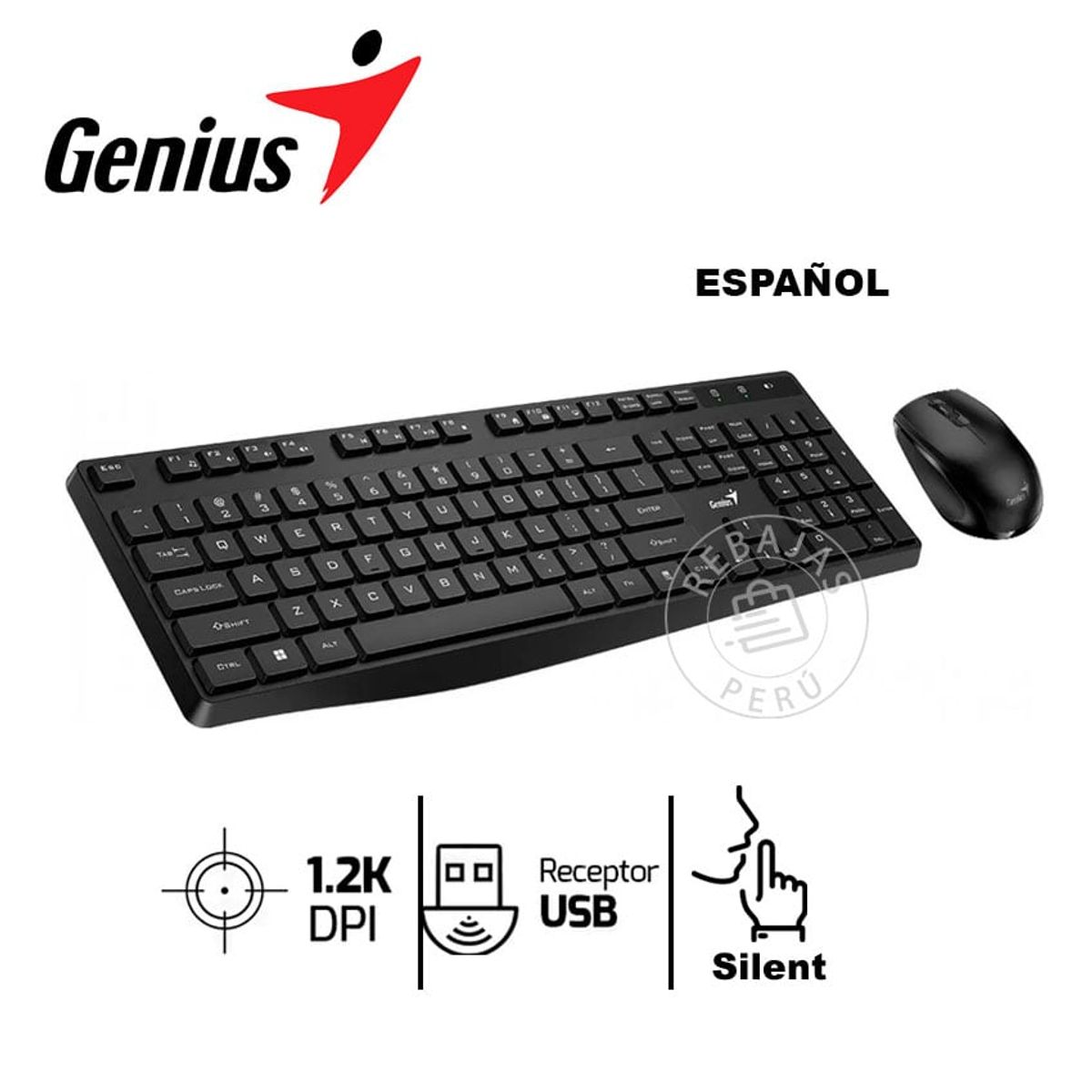 GENIUS GX - Teclado y Mouse Inalámbricos Genius KM-8206S USB Multimedia