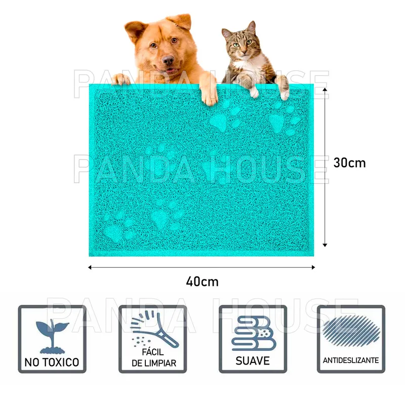 SM - TAPETE PARA MASCOTAS TURQUESA 40X30CM