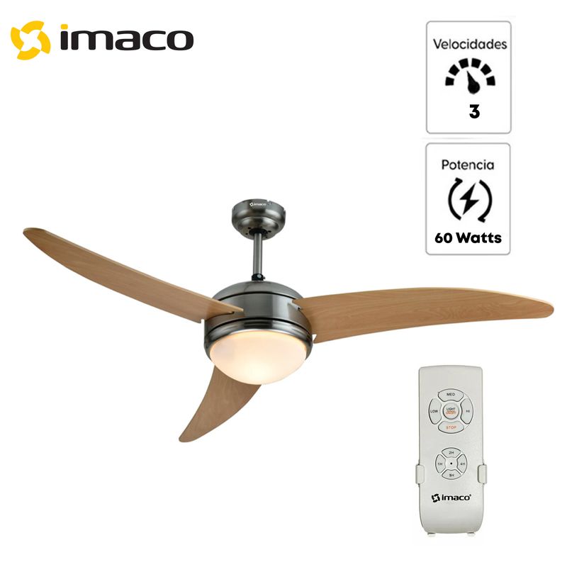 IMACO - Ventilador decorativo Imaco de techo 52″ cluz y ctrl remoto CF5260AC