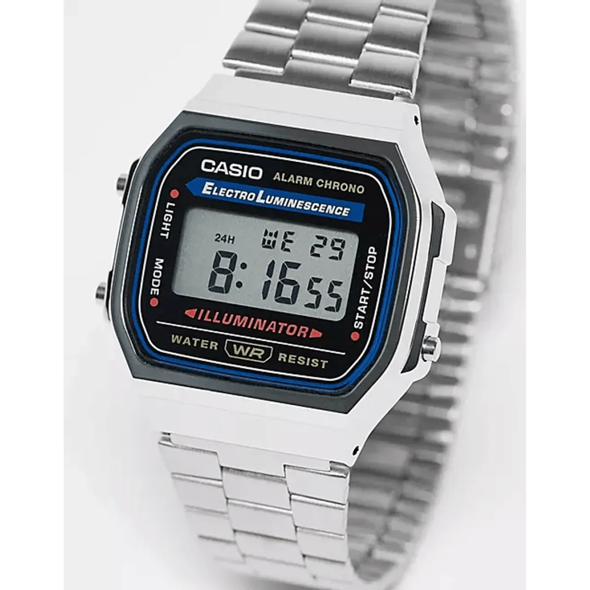 CASIO - Reloj Casio A168WA-1w Retro Watch acero inoxidable Plateado