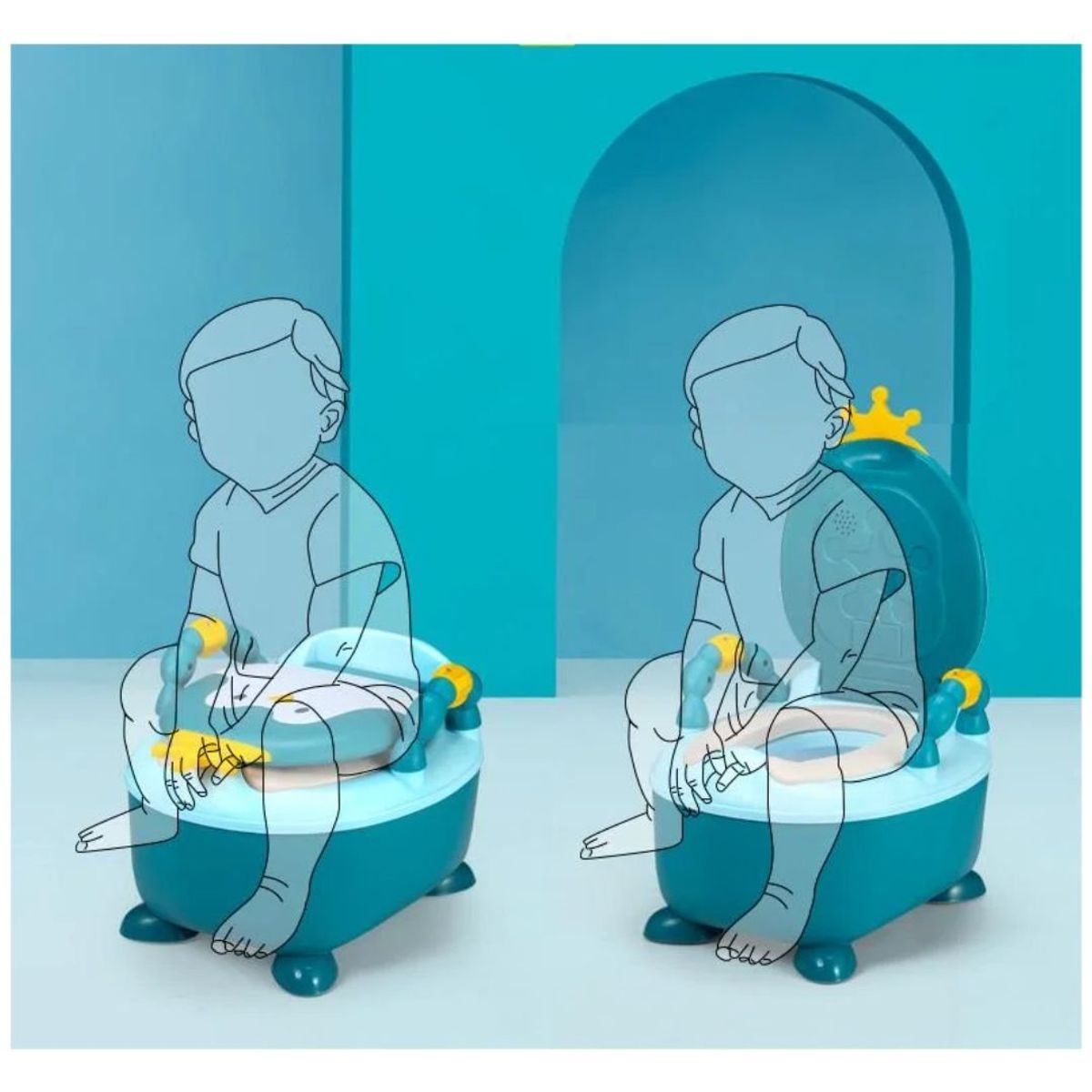 GENERICO - Bacín de Entrenamiento Pingüino Musical Rosado para Bebé