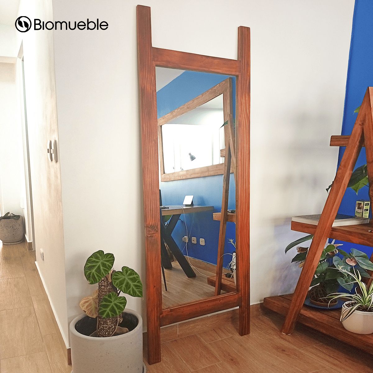 GENERICO - Espejo de Pie LUCCAS Cuerpo Completo acabado Cedro