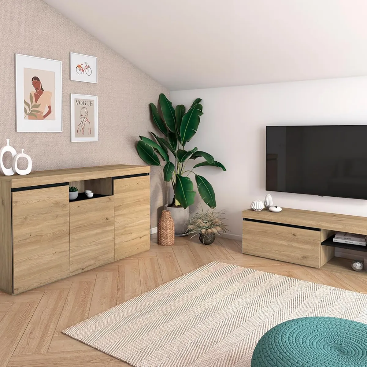 VILLA HOGAR - Mesa de TV 50 pulgadas Chipre