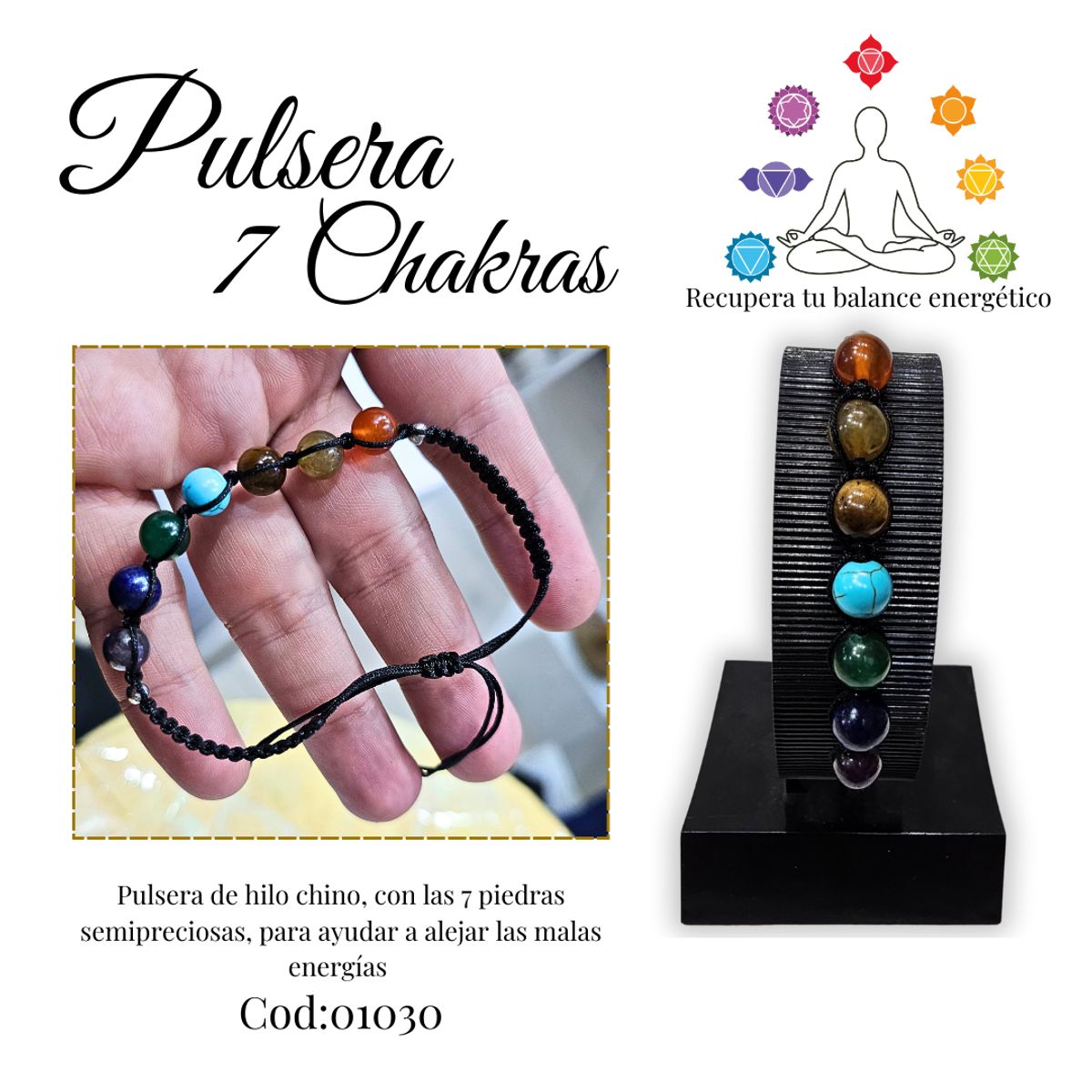 GENERICO - Pulsera 7 Chakras, recupera tu balance energetico