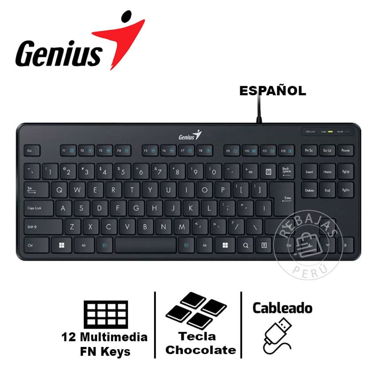 GENIUS - Teclado Genius Luxemate 110 Sp Usb Negro