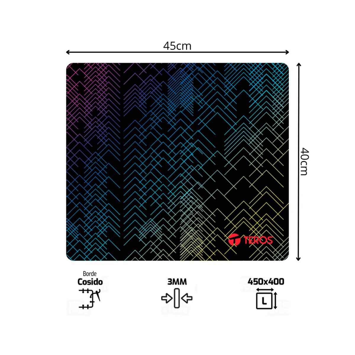 TEROS - MOUSE TE-3011S PAD GAMER  MULTICOLOR