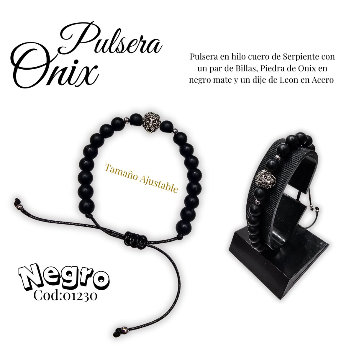 GENERICO - Pulsera de Piedras Onix