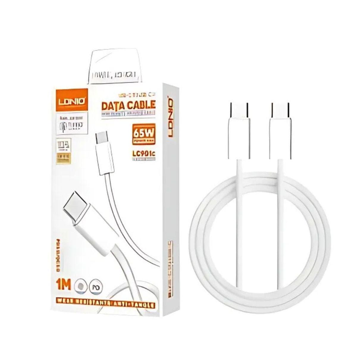 LDNIO - Cable Ldnio LC901C Tipo C a C Nylón 1 Metro 65W