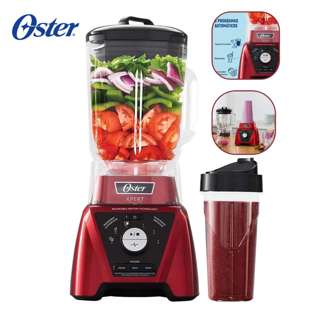 OSTER - Licuadora Digital Oster con control de textura Vaso 2L y Motor 2HP