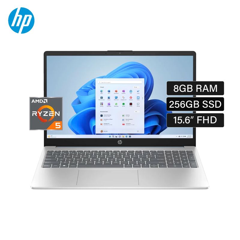 HP - AMD Ryzen 5 7520U, 8GB RAM, 256GB SSD, Full HD 15.6'' y Diseño Plata – SemiGamer