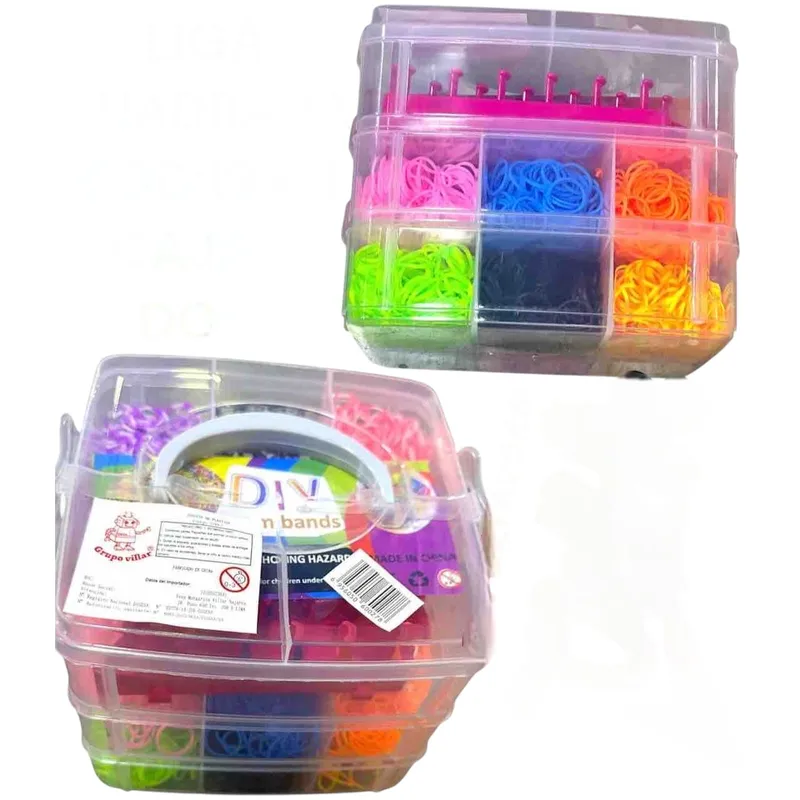 GENERICO - Set De Ligas Para Niñas Con Estuche Cuadrado