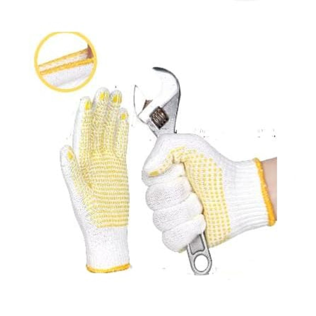 GENERICO - Pack 3 guantes de protección con puntos de goma